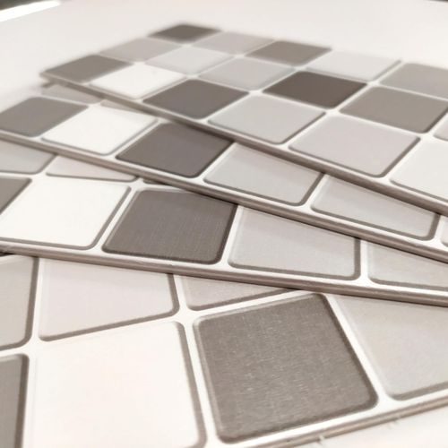 Samoprzylepne Krawędzie Mozaika 3D Szare 8x25cm 4sz Wodoodporne Do Łazienki na Arena.pl