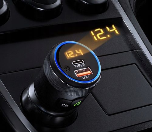 TRANSMITER FM BLUETOOTH 5.1 USB SZYBKA ŁADOWARKA QC 18W/PD 24W 12/24V BASS na Arena.pl