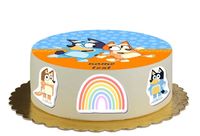 Zestaw cukrowy na tort Blue napis gratis