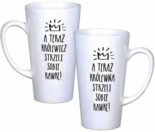 KOMPLET KUBKÓW LATTE DLA PAR PREZENT DUŻE 450ml PREZENT Z NADRUKIEM na Arena.pl