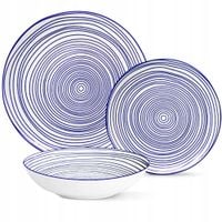 2 x KOMPLET PORCELANA ZESTAW SERWIS OBIADOWY TALERZE 18el 6 OSÓB WZÓR MAREA