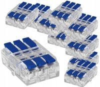 Szybkozłączka Przelotowa Złączka Dwustronna 3-PRZEWODOWA 2x3x4mm² 50 SZTUK