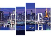 130CM 85 OBRAZ 4 ELEM ZATOKA TOKIJSKA ŚCIENNY