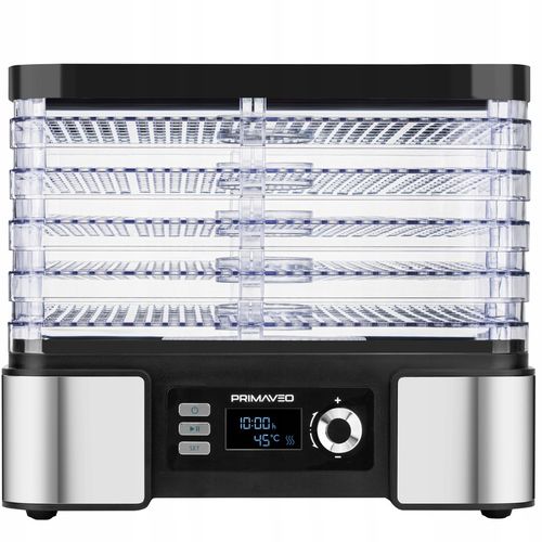 DUŻA SUSZARKA DO GRZYBÓW OWOCÓW TERMOOBIEG 450W ZEGAR PRIMAVEO POJEMNA 12L na Arena.pl
