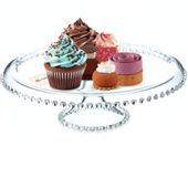 KADAX Patera Na Ciasto Szklana 32cm Tort Owoce Ciasta Okrągła Na Nóżce