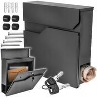 Skrzynka na listy wrzutnia, z gazetnikiem Renew Force szary