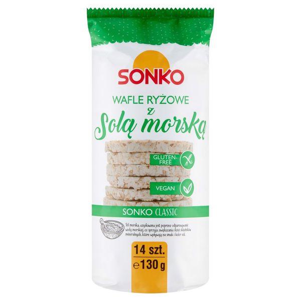 Sonko Classic Wafle ryżowe z solą morską 130 g (14 sztuk) zdjęcie 1