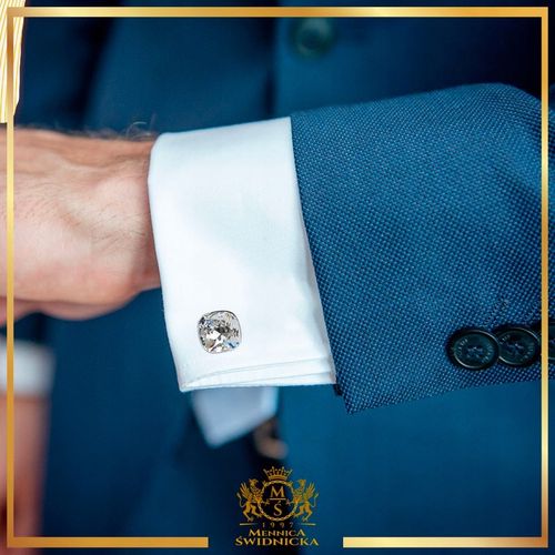 Spinki do Mankietów Koszuli Srebrne Stal Szlachetna 316L dla Niego Grawer na Arena.pl