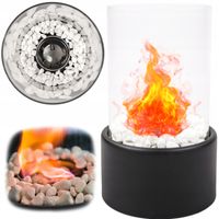 BIOKOMINEK KOMINEK WOLNOSTOJĄCY Na BioPaliwo Na Taras Stół CZARNY z Szybą