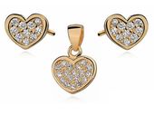 Delikatny pozłacany srebrny komplet serca z cyrkoniami srebro 925 Z0823Z_G