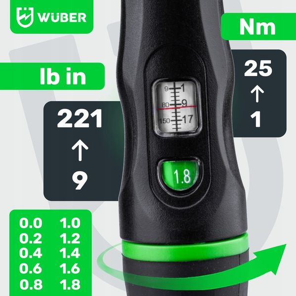 KLUCZ DYNAMOMETRYCZNY 1/4" Z BLOKADĄ 1-25NM CERTYFIKAT KALIBRACJI WALIZKA zdjęcie 10