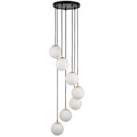 Lampa wisząca Piano 33660 Sigma kaskada kule balls białe mosiądz