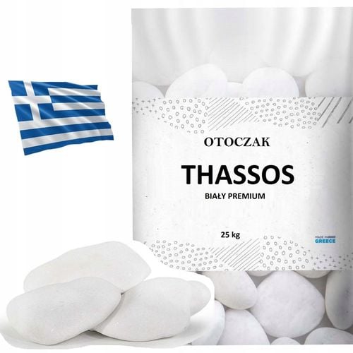 KAMIEŃ BIAŁY THASSOS OTOCZAK GRECKI DO OGRODU DEKORACYJNY 2-4cm 20kg na Arena.pl