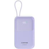 CANYON power bank OnPower 101 z kablem 10000 mAh PD22.5W Fioletowy