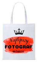 Dla Fotografa Fotografki Torba Eco Biała Shopper Z Nadrukiem Ze Zdjęciem