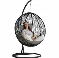 FOTEL WISZĄCY KOKON KOSZ BUJANY OGRODOWY HUŚTAWKA OGRODOWA PODUSZKA ZESTAW