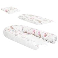 Zestaw kokon niemowlęcy materacyk i poduszka 94x53 cm śpiący miś