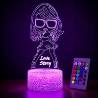 Lampka nocna 3D LED 16 kolorów dla dziewczyn z pilotem zdalnego sterowania