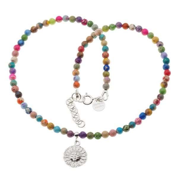 Naszyjnik - Jaspis cesarski kolorowy, słońce i srebro zdjęcie 1