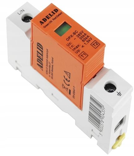 OGRANICZNIK OCHRONNIK PRZEPIĘĆ PRZEPIĘCIOWY 1-FAZ B+C T1 T2 1P 6kA AC na Arena.pl