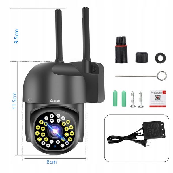 ZEWNĘTRZNA OBROTOWA KAMERA IP 3MP 2K WIFI6 2.4G&5G A-1008 zdjęcie 5