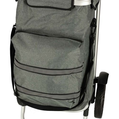 Wózek Zakupowy Torba Zakupowa Szara na Kółkach z Uchwytem na Zakupy na Arena.pl