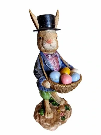 FIGURKA - WIELKANOCNY ZAJĄC KRÓLIK Z PISANKAMI III zdjęcie 1