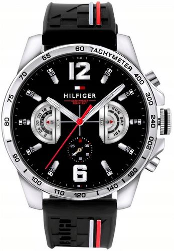 ZEGAREK MĘSKI TOMMY HILFIGER 1791473 DECKER +BOX +GRAWER datownik czarny na Arena.pl