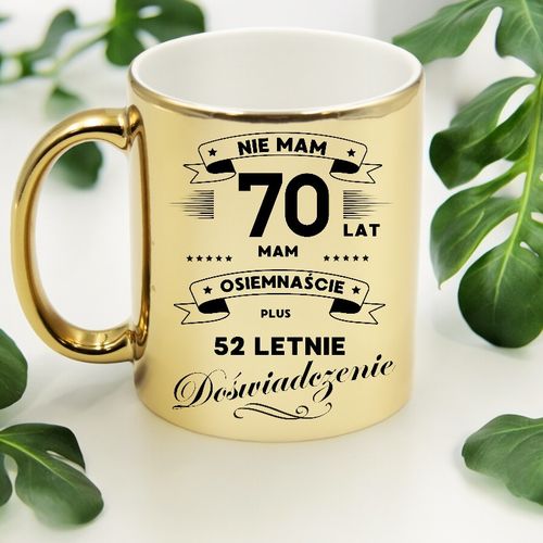 KUBEK ZŁOTY PREMIUM PREZENT NA 70 URODZINY ORYGINALNY UPOMINEK na Arena.pl