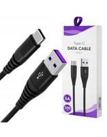 Kabel USB - USB Typ C Szybkie Ładowanie Transfer Czarny 2m 5A SZYBKI KABEL