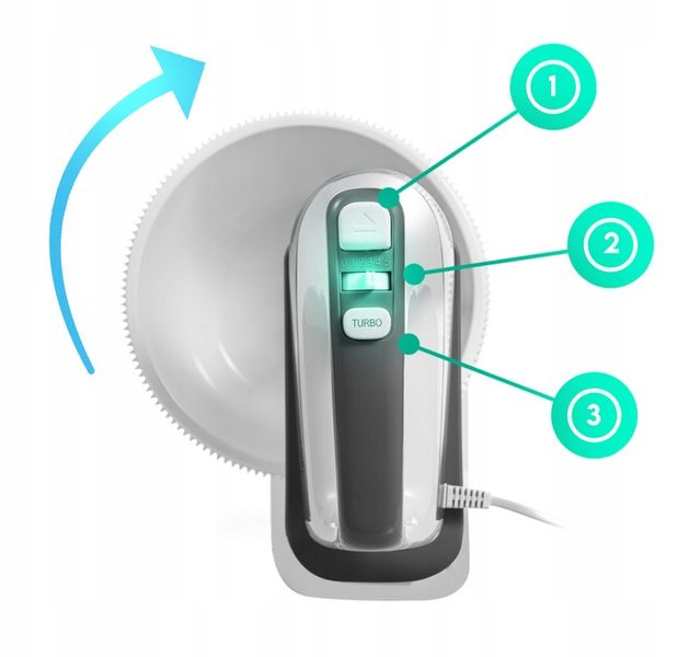 MIKSER KUCHENNY Z MISĄ OBROTOWĄ RĘCZNY FIRST AUSTRIA 500W zdjęcie 9
