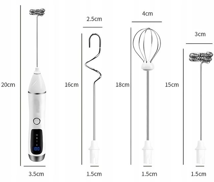 RĘCZNY SPIENIACZ MIKSER DO MLEKA KAWY ELEKTRYCZNY MINI BLENDER 11000 obr. zdjęcie 3