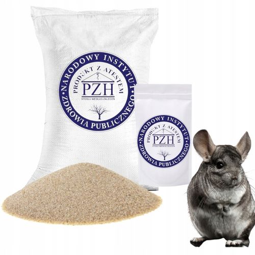 Piasek pył kąpielowy dla szynszyli fretki chomika płukany suchy atest 30KG na Arena.pl