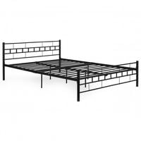 ŁÓŻKO METALOWE CZARNE 160X200 MODERNHOME STELAŻ MINIMALISTYCZNE