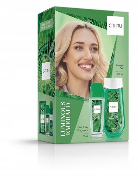 C-Thru Zestaw prezentowy Luminous Emerald Dezodorant spray + Żel prysznic zdjęcie 1