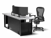 BIURKO NAROŻNE Z BLENDAMI LOFTOWE INDUSTRIALNE DUŻE 200x135 BETON PRAWE