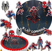 ZESTAW OPŁATEK NA TORT 20CM + TOPPERY PAPIEROWE - SPIDERMAN 15CM 18CM