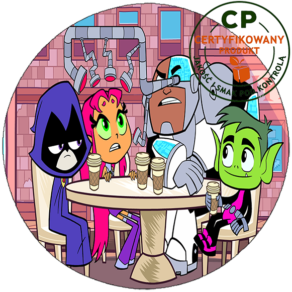 Opłatek na tort Młodzi Tytani zdjęcie 1