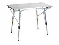 Aluminiowy składany stół stolik turystyczny 52 x 90 x 70 cm srebrny