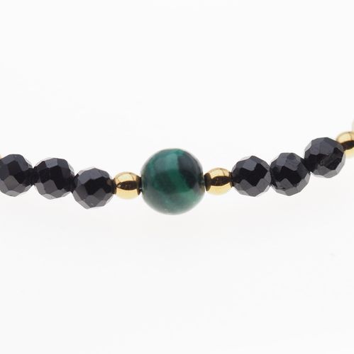 Bransoletka mix - Turmalin, cytryn, kwarc różowy i srebro złocone na Arena.pl