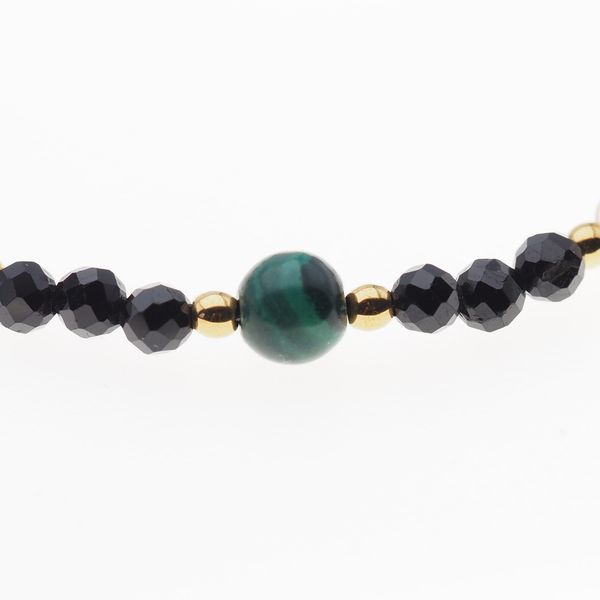 Bransoletka mix - Turmalin, cytryn, kwarc różowy i srebro złocone zdjęcie 5