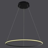 Wisząca LAMPA ring SLIM/000052/3000/B MDECO metalowa OPRAWA zwis LED 21W 3000K okrągły czarny