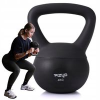 Hantla do Ćwiczeń FIZYO Ciężarek Odważnik Kula Kettlebell Miękki Czarny 4kg