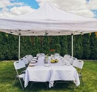 NAMAXA STÓŁ SKŁADANY 240 cm 244 cm cateringowy ogrodowy camping walizka