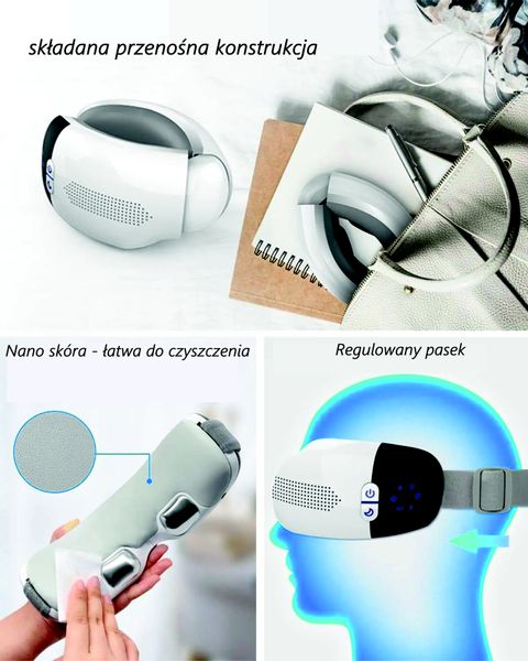 Masażer do oczu grzejący i chłodzący do masażu okolic oczu skroni twar zdjęcie 2