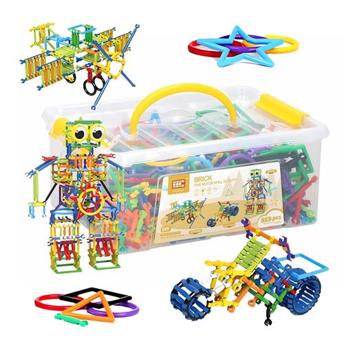 Klocki Małych Geniuszy Słomki Konstrukcyjne 869 el Edukacyjne Dla Dzieci na Arena.pl