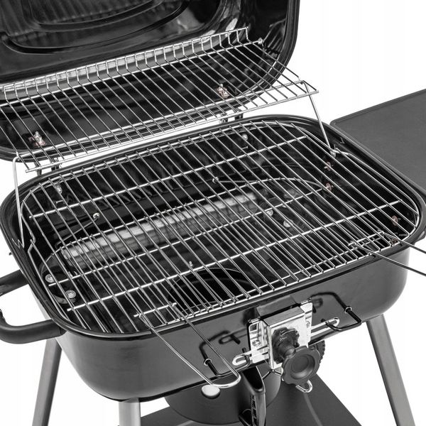 Grill węglowy ogrodowy duży przenośny Pokrywa półki kółka transportowe zdjęcie 15