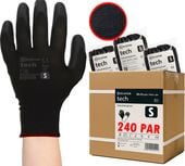 rękawice robocze mercator tech black+black pu - s - 240 par