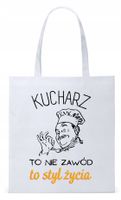 Dla Kucharza Kucharki Torba Eco Biała Shopper Z Nadrukiem Ze Zdjęciem