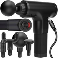 PISTOLET DO MASAŻU BEZPRZEWODOWY MASAŻER PLECÓW CIAŁA WIBRACYJNY + KOŃCÓWKI